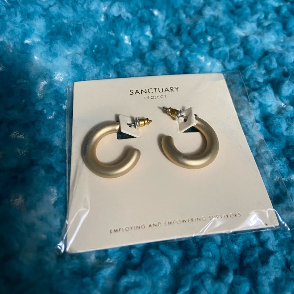 Brushed Gold Hoops